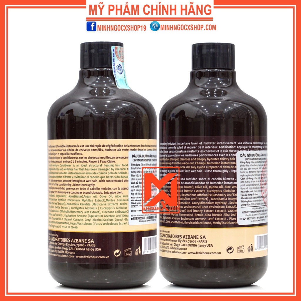 Dầu gội xả dưỡng ẩm phục hồi FRAICHEUR INSTANT MOISTURE 500ml chính hãng