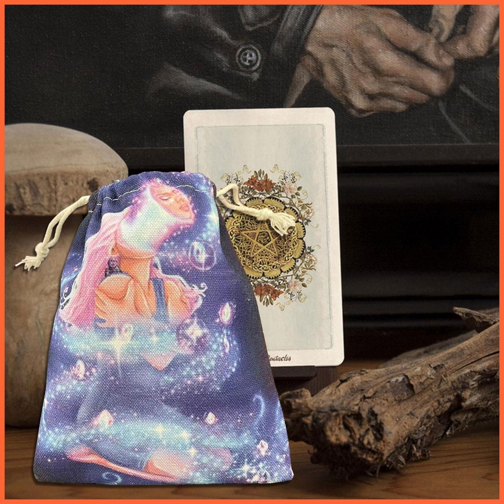 Túi Nhung Dây Rút Đựng Bài Tarot / Thẻ Bài Tarot Thêu Họa Tiết Xinh Xắn
