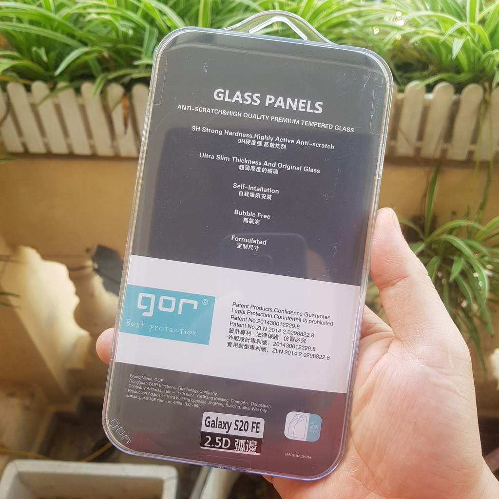 Miếng dán kính cường lực thương hiệu Gor cho Samsung Galaxy S20 Fe hộp 2 miếng dán+ phụ kiện dán
