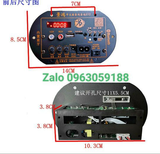 MẠCH LOA KÉO- LOA CROWN CÓ BLUETOOTH HIỆN THỊ SỐ - Linh kiện điện tử