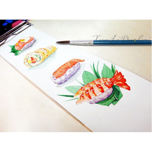 [CHÍNH HÃNG] Bộ 12 / 24 / 36 Màu Nước Dạng Nén Kèm Cọ YAN CAISHANGPIN Solid Watercolor Cake Phấn Khô