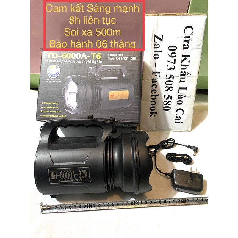 Đèn pin T6 siêu sáng xách tay siêu to, pin siêu khủng hàng công ty công suất 60w- chế độ sáng mạnh 8h liên tục