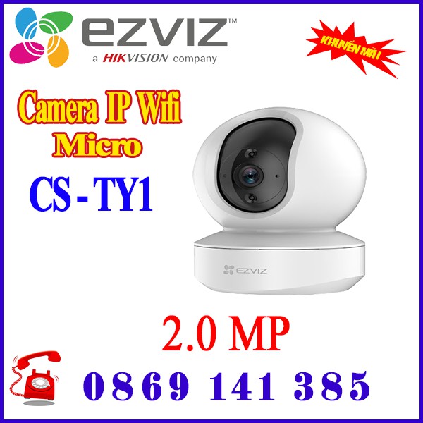 Camera EZVIZ CS-TY1 HD_1080P - Camera IP WIFI BÁO ĐỘNG CHỐNG TRỘM- Xoay 360 độ - Bảo hành 24 tháng