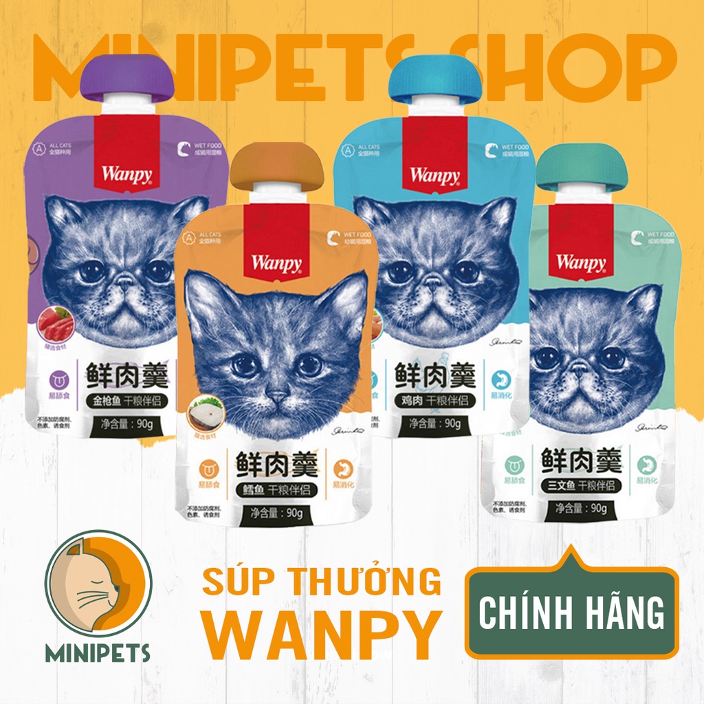 Pate Wanpy Siêu Thơm Ngon Nắp Vặn 4 Vị 90g