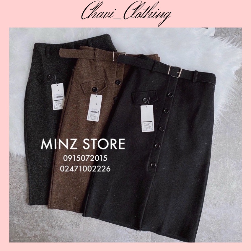 Chân váy dạ xinh có kèm đai sang chảnh chất dạ Quảng Châu