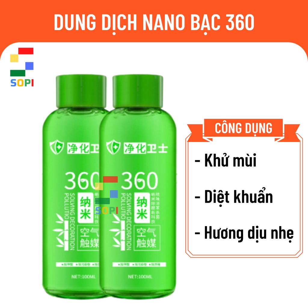 Dung Dịch Khử Mùi Nano, Dùng Cho Máy Khử Mùi Ô Tô, Khử Mùi Phòng Ngủ Tạo Khói Chai 100ml. SOPI Store