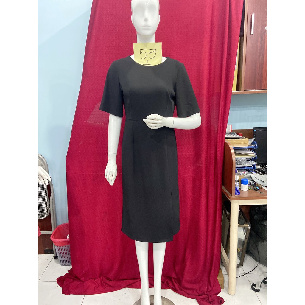 (D53) Đầm trung niên đen trơn quý phái🍍