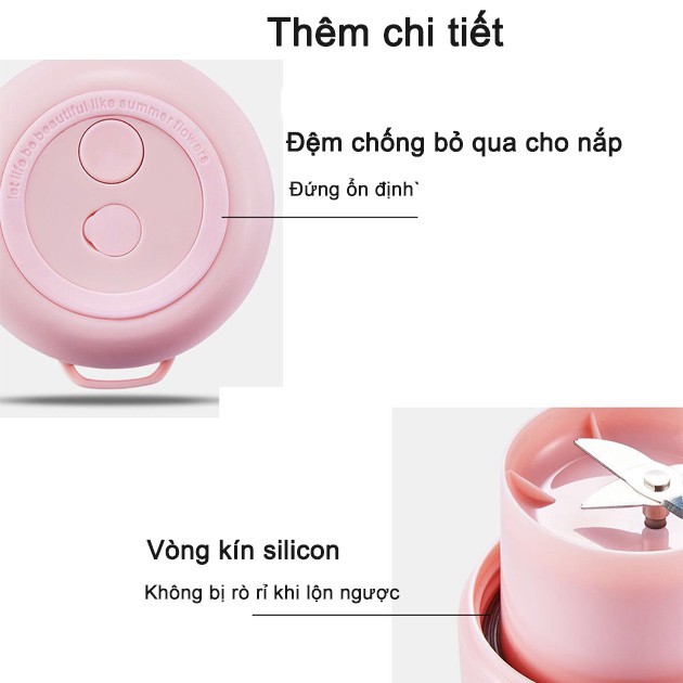 [MUMU] Máy Xay Sinh Tố Cốc Thủy Tinh Dung Tích 450ml 2000mah Có Thể Sạc Lại Máy Xay Cầm Tay