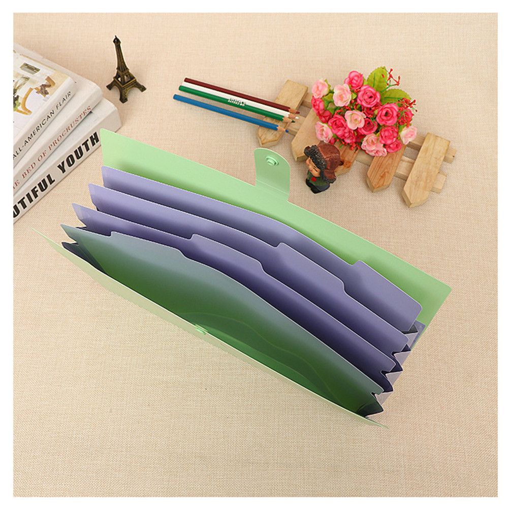Túi đựng tài liệu giấy tờ khổ A4 5 ngăn chống thấm nước nhiều màu sắc xinh xắn