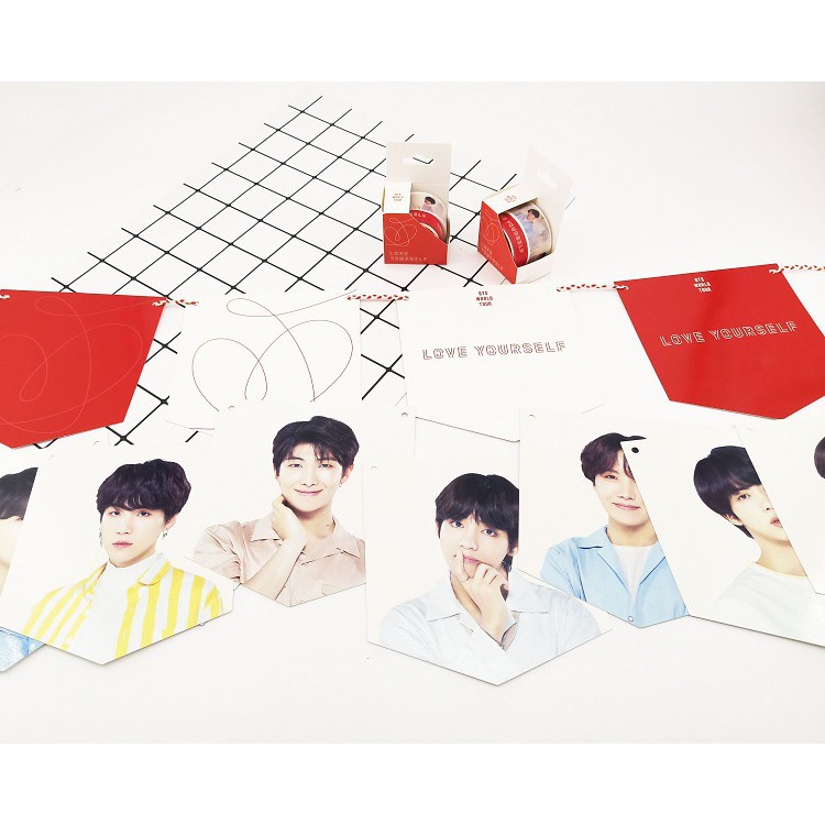 Kpop BTS Bangtan Boys BT21 Paper Flag Poster HD Hang Up Photo