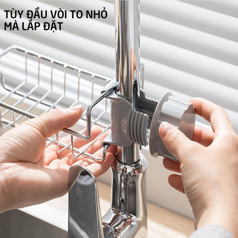 Khay inox gắn vòi rửa bát, giá inox thép không rỉ treo vòi lavabo,nhà tắm,chậu rửa bát,toilet để đồ đa năng