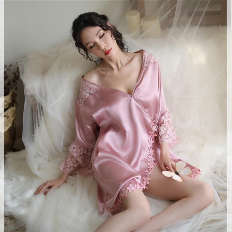 [SANG - XỊN - LOẠI 1] Áo choàng ngủ gợi cảm chất cao cấp mềm mịn A615-áo choàng ngủ phi lụa | BigBuy360 - bigbuy360.vn