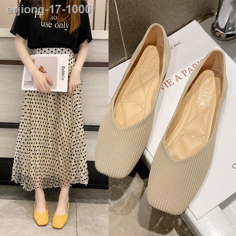 ☊❐℡Giày búp bê nữ đế bệt mũi vuông phong cách Hàn Quốc | BigBuy360 - bigbuy360.vn