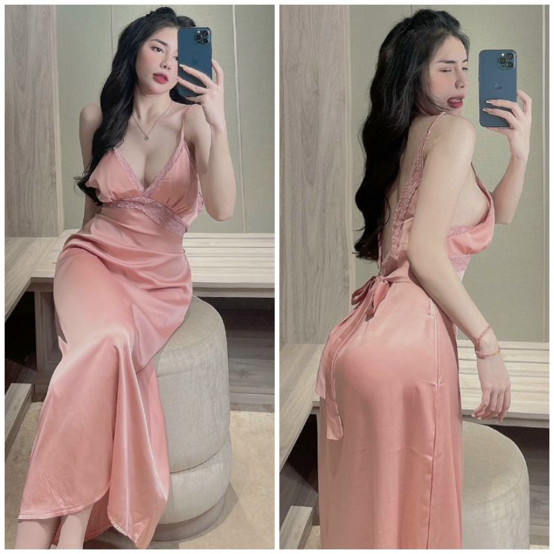 Đồ ngủ sexy nữ Đầm 2 dây dáng dài Maxi Nữ Siêu Sang Chất Lụa Latin Cao Cấp Váy Nữ Sexy