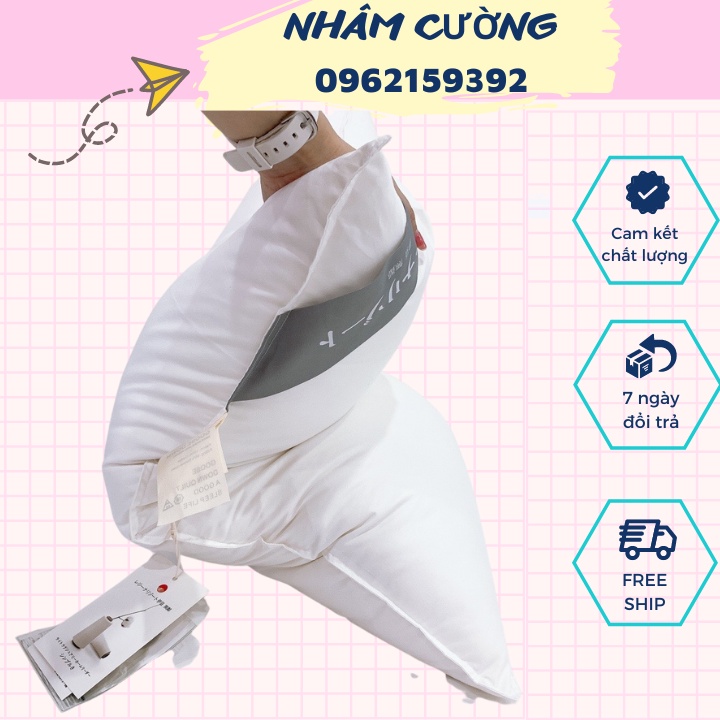 Ruột Gối Lông Vũ Kháng Khuẩn Japan - Chống Đau Mỏi Vai Gáy Siêu Mềm Siêu Êm Size 50X70Cm