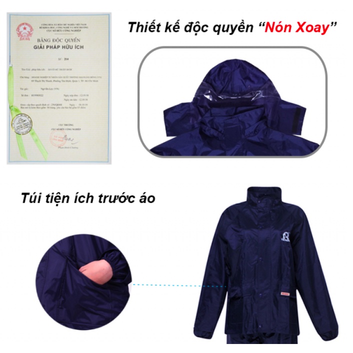 Bộ áo mưa A+ thương hiệu Rando, chính hãng, cao cấp - ASNS-38
