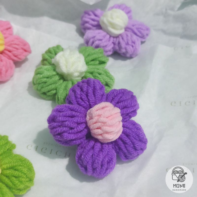 1 cái Pin, ghim hình bông hoa cài áo, túi xách, ba lô bằng len - Pin cài dễ thương