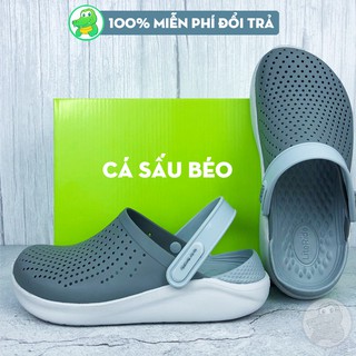 Dép Cross Literide Nam Nữ full XÁM, Hàng loại 1 full tag, full box hãng