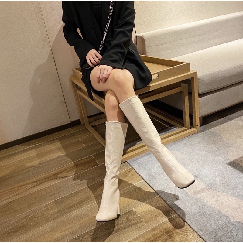 Bốt Đùi Gót Vát Khóa Rìa Đế Cao 7p Cao Cấp Giá Rẻ