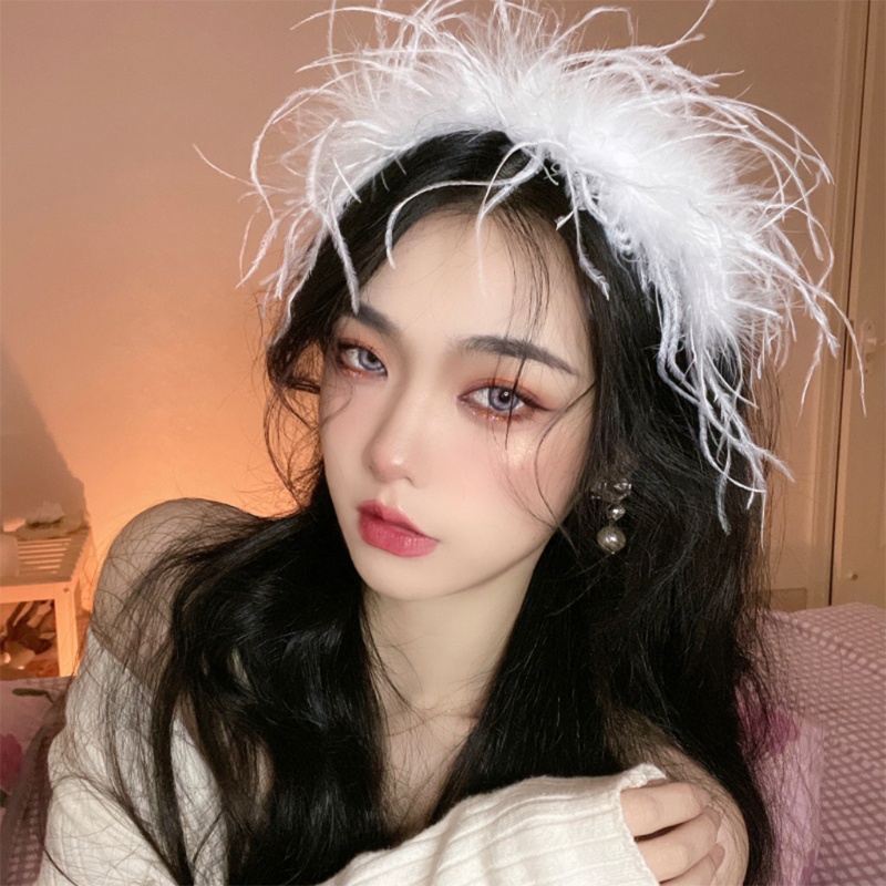 Cài Tóc Đính Lông Vũ Hóa Trang Dự Tiệc