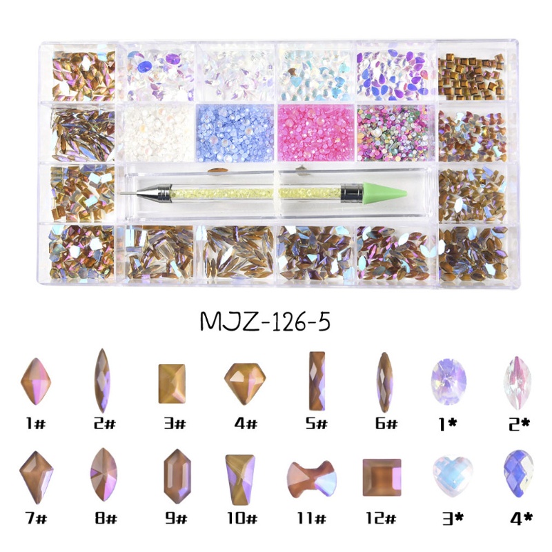 Bộ Đá Pha Lê AB Nhiều Hình Dạng Dùng Trang Trí Móng Tay Nghệ Thuật