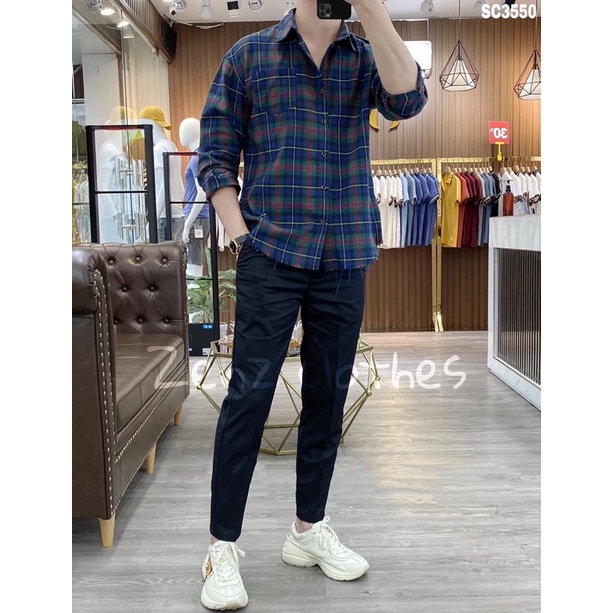 SƠMI NAM TAY DÀI NHIỀU MÀU - SỌC CARO NAM - Hàng mới về