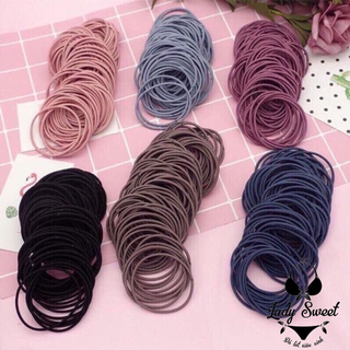 Gói 100 chun buộc tóc mix 5 màu