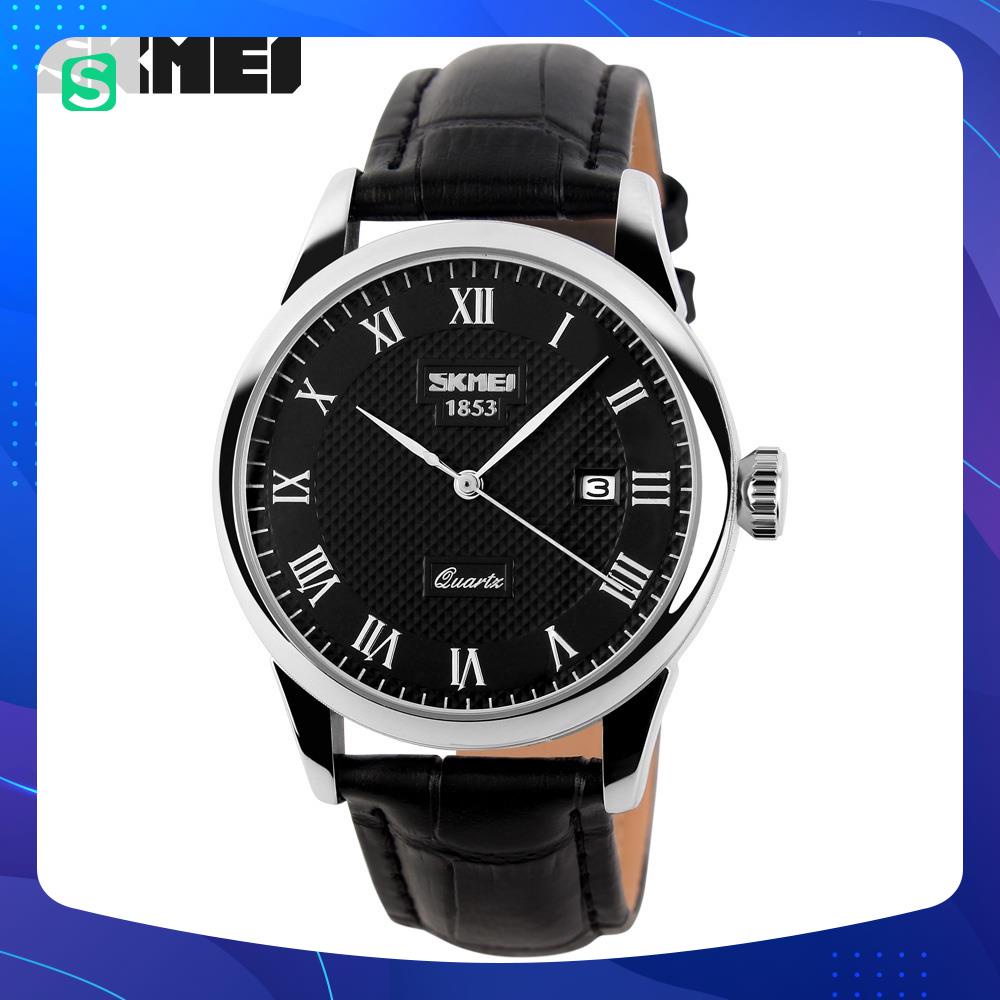 Đồng hồ nam dây da SKMIE,Doanh nhân Đồng hồ thạch anh Thời trang mới Dây da không thấm nước,BH 12 tháng