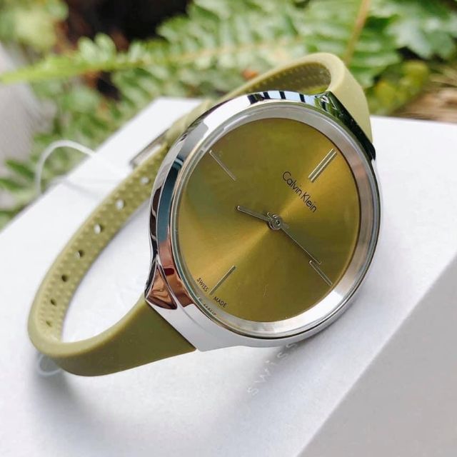 Đồng hồ nữ Calvin Klein K4U231WL Thụy Sĩ - Dây Silicone - Chống nước 30m - size 34mm chính hãng