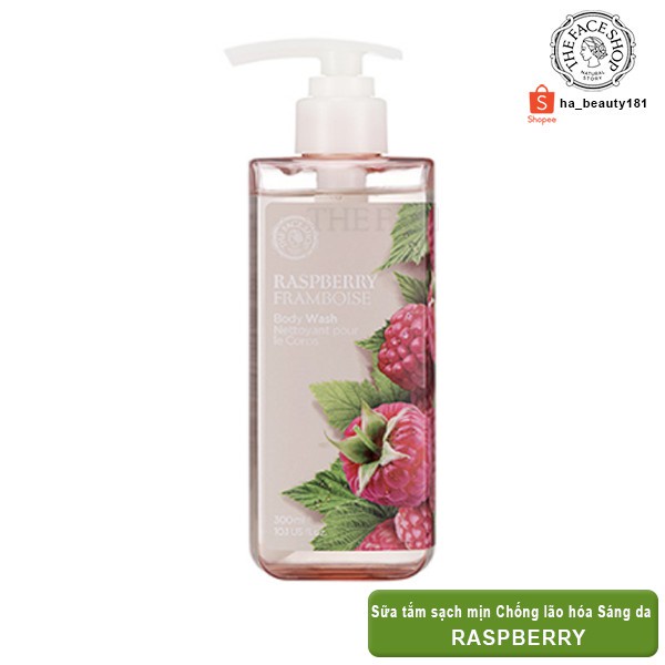 Sữa tắm dưỡng ẩm tốt chống lão hóa thơm lưu hương lâu The Face Shop Raspberry Body Wash 300ml