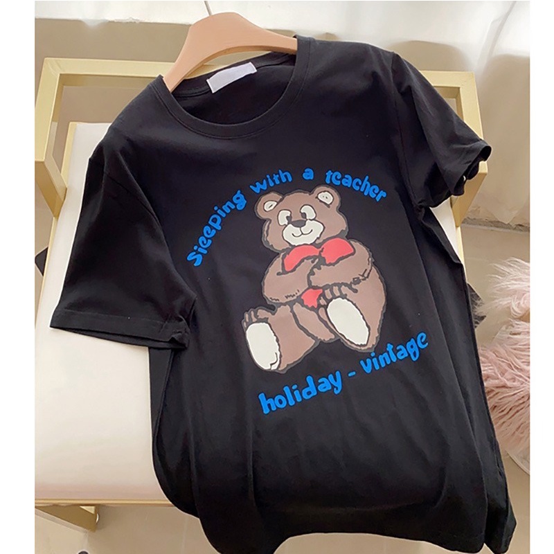 NRVP Áo Thun Mùa Hè Tay Cộc Oversize In Họa Tiết Phong Cách Hàn Quốc Cho Nam / Nữ