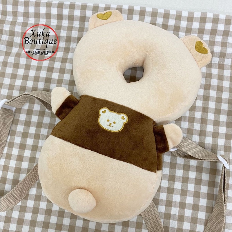 Gối Bảo Vệ Đầu Chống Ngã Cao Cấp Bằng Nhung Siêu Mềm và Bông PP 100% Cho Bé Tập Đi