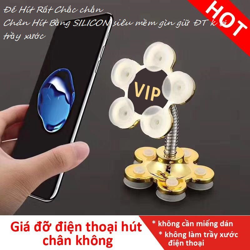 Giá Đỡ Điện Thoại VIP Đế Hút Chân Không phụ kiện Dùng Cho ôtô [ oto ] Bàn Làm Việc Bàn Học online xoay 360 độ