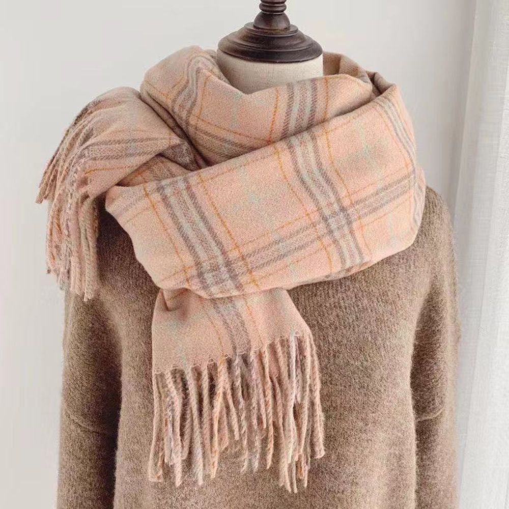 Khăn choàng dài giả cashmere mềm mại dày ấm áp nhiều màu sắc phong cách Hàn Quốc thời trang thu đông cho nữ