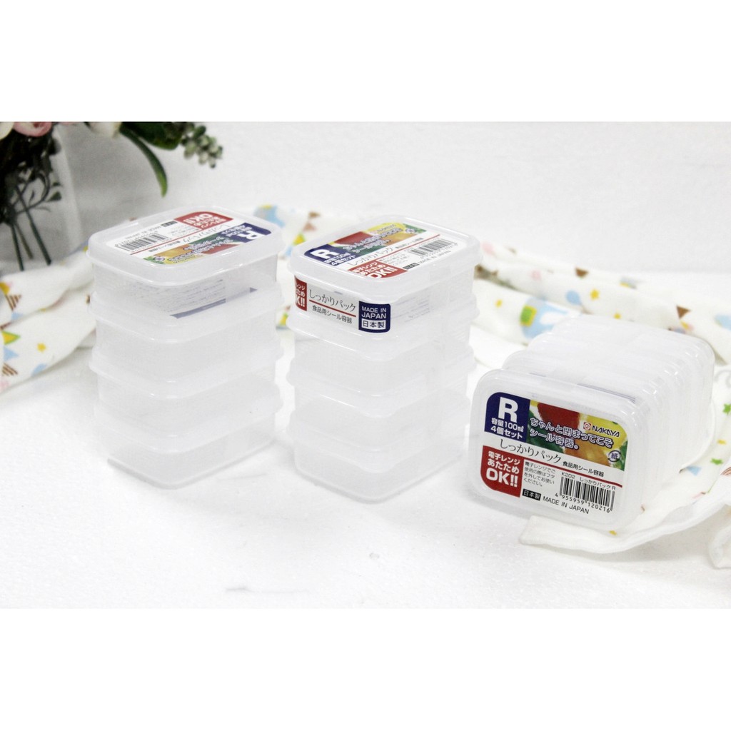 Set hộp nhựa trữ mát thức ăn 100ml - 190ml - 200ml - 380ml - 750ml Nakaya Inomata Nhật Bản