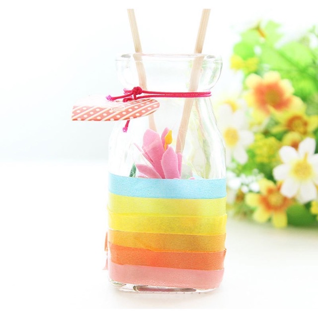 Set 10 cuộn băng dính washi trơn đủ màu