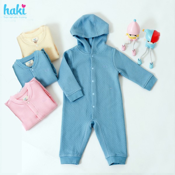 Bộ body cho bé vải sợi tre chần bông cao cấp HAKI hàng xuất khẩu Canada- BB015