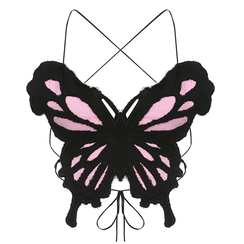 Áo Crop Top Hai Dây Cổ Chữ V Gợi Cảm Cho Nữ