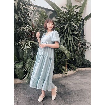 Đầm bầu v50 LUU HANH - đầm bầu tay bồng