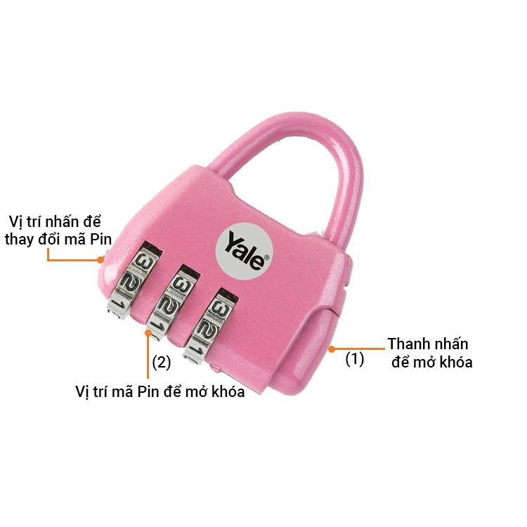 Khóa du lịch NOVELTY 3 số màu hồng Yale Y-NOVELTY-2P