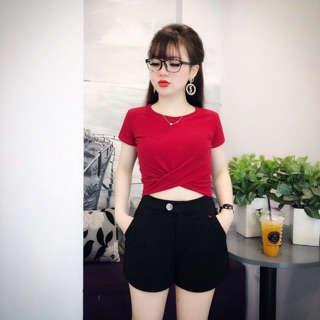 Áo thun xoắn bụng loại 1