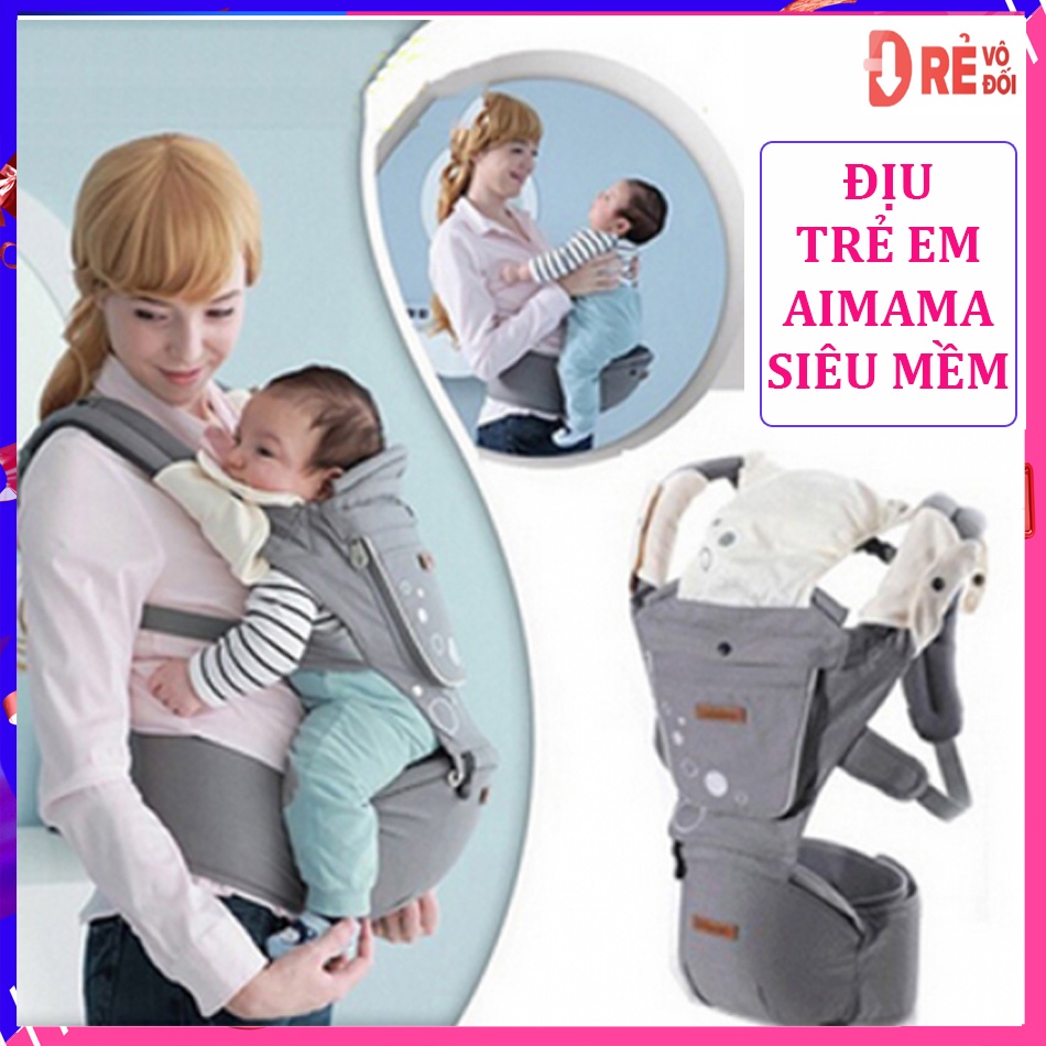 Địu em bé Bibomart CÓ NGĂN ĐỂ ĐIỆN THOẠI - TOP 10 đai địu trẻ em loại tốt - Địu Trẻ Em Cao Cấp Trợ Lực Aimama