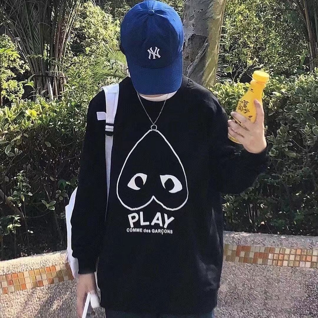 Áo sweatshirt tay dài in họa tiết trái tim phong cách Nhật Bản thời trang dành cho nữ