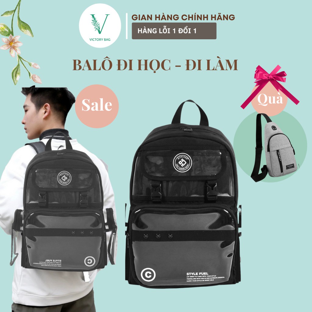 🎀Balo Ulzzang Trong Suốt Cỡ Lớn Style Unisex Birdy Bag  - SKU:033 -Victory bag Shop🎀