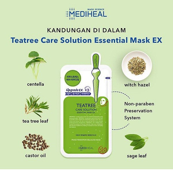 Hộp 10 Mặt Nạ Làm Dịu Da, Loại Bỏ Bã Nhờn, Cung Cấp Dưỡng Chất Cho Da Mediheal Mask EX 25ml x 10