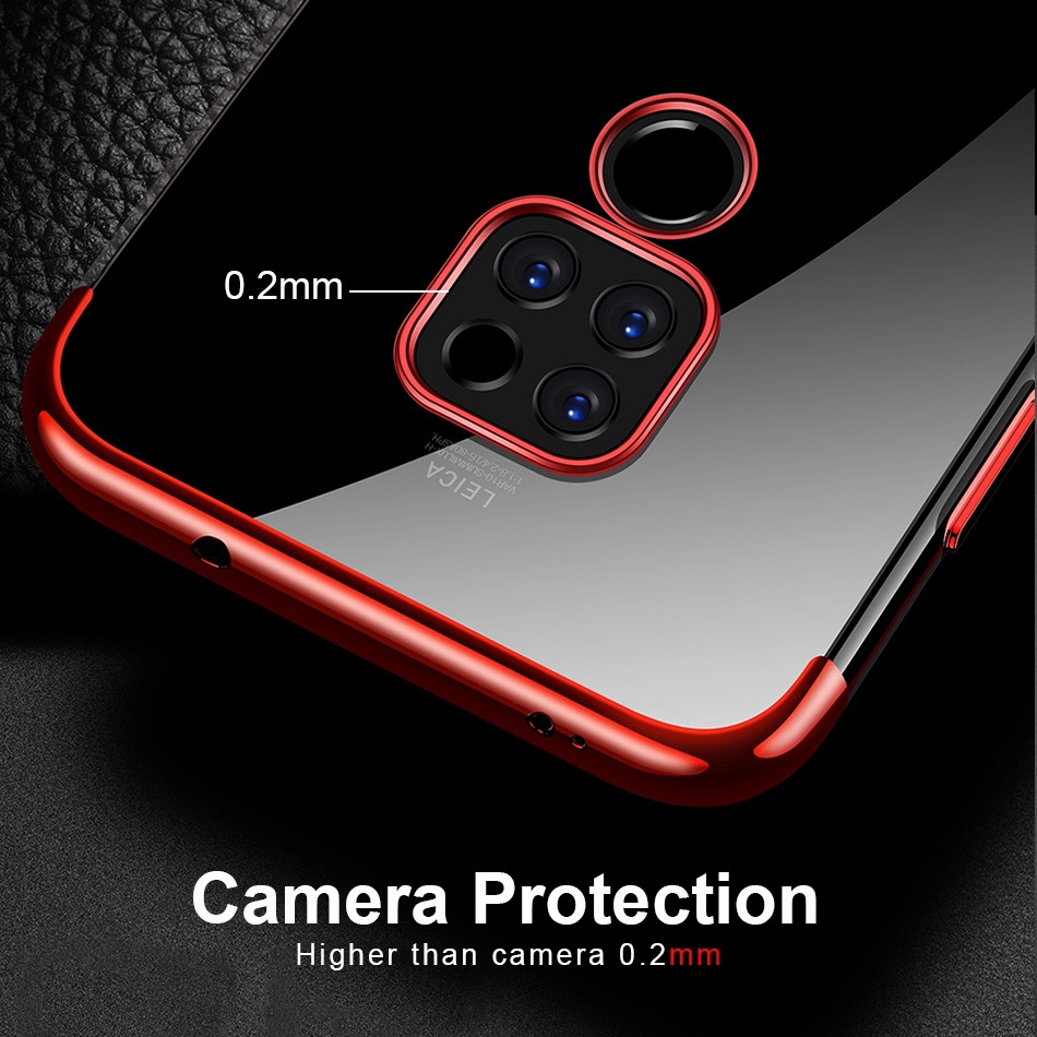Ốp điện thoại trong suốt mạ siêu nhẹ chống sốc dành cho HUAWEI MATE 20 PRO X 30 PRO MATE 40 PRO+