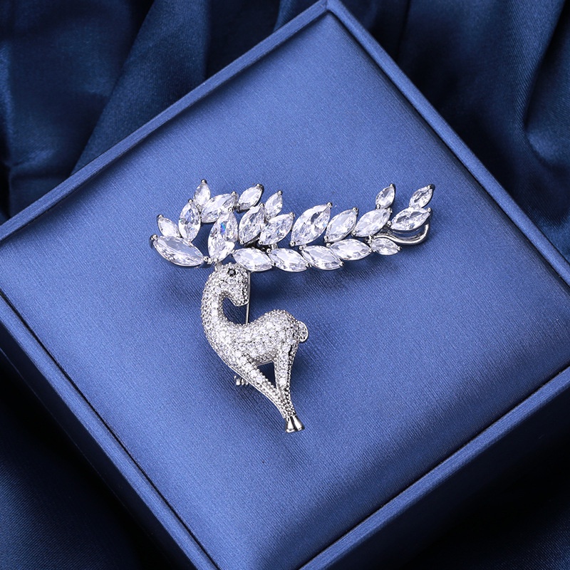 Ghim Cài Áo Hình Hươu Cao Cổ 2 Màu Sắc DIY Dành Cho Nam