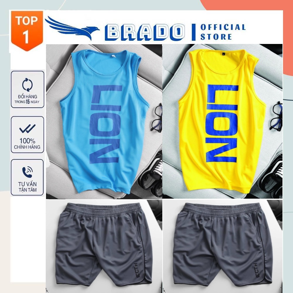 [ 𝐂𝐎𝐌𝐁𝐎 𝐋𝐈𝐎𝐍 ] Bộ Quần Áo thể thao nam, tập gym, chơi thể thao chạy bộ chất vải Thun Thái co giãn, thoáng mát
