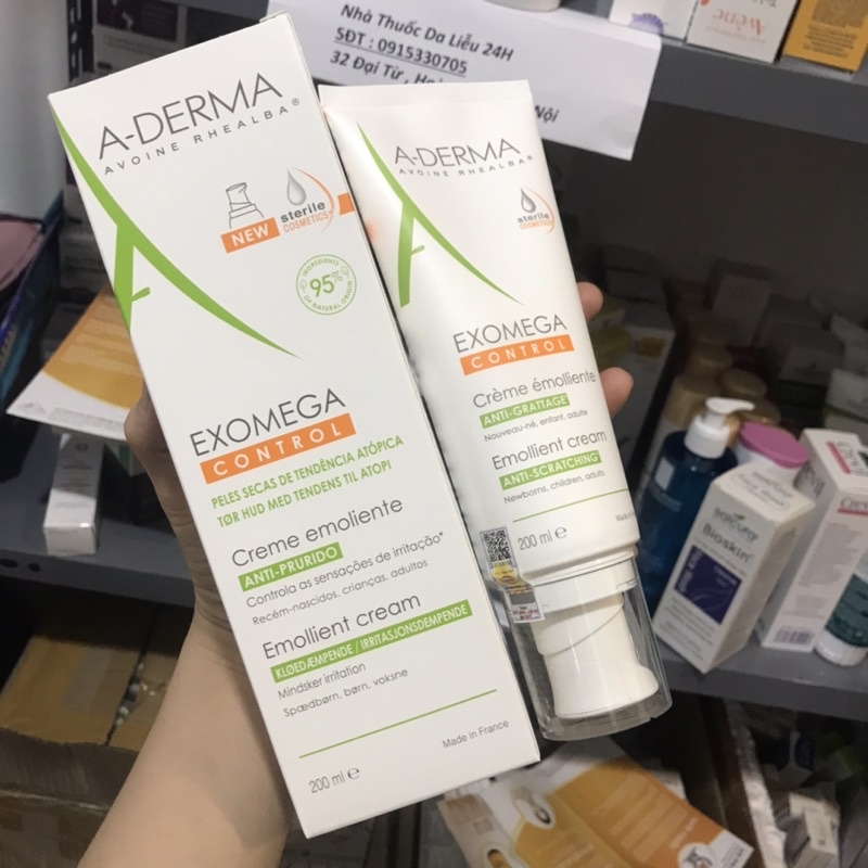 ADERMA ADerma exomega control Emollient cream 200ml kem dưỡng ẩm dành cho da khô