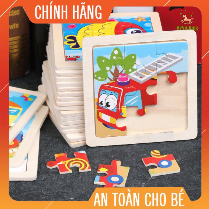 Đồ chơi ghép hình lắp ráp 9 mảnh cho bé tranh xếp hình size nhỏ  thông minh VyVu Kids DC51